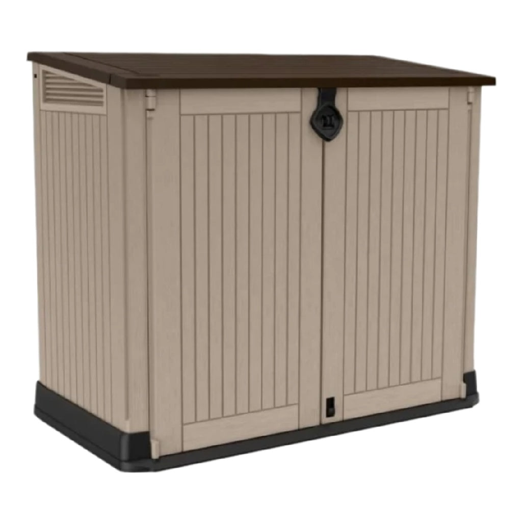 Coffre de rangement extérieur en résine - espace de stockage pour jardin - 120 x 80 x 80
